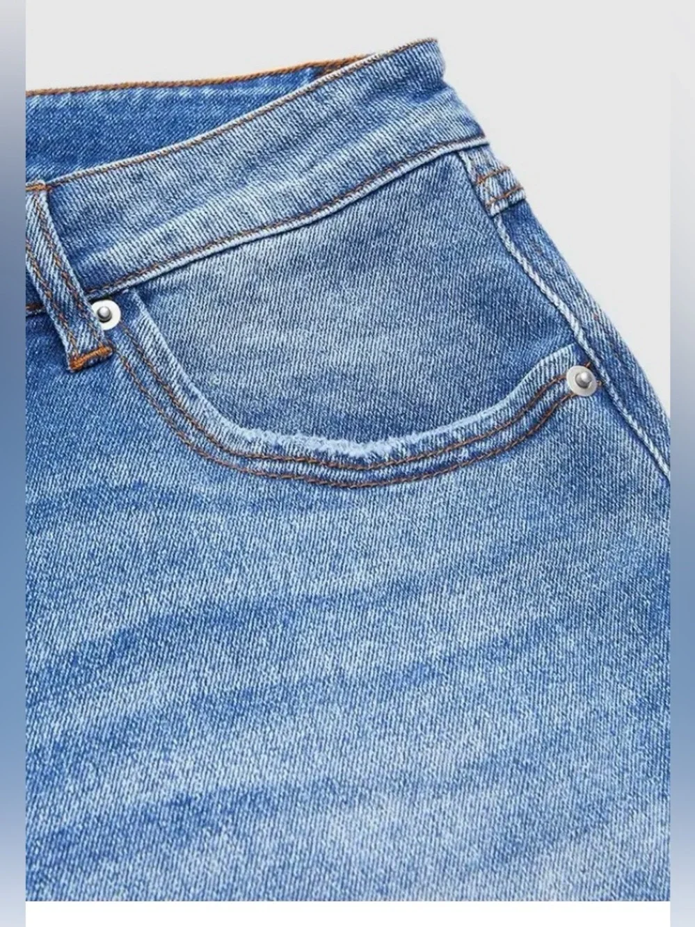 Flamingals Wash Mid Waist Straight Leg Jeans